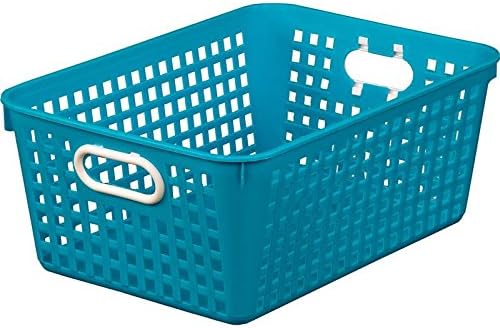 Really Good Stuff Large Plastic Book Baskets, 13.25" by 10" by 5.5"-12-Pack | Neon Blue, Classroom Library Organizer, Storage, Multi-Purpose Organizer Basket - Image 7