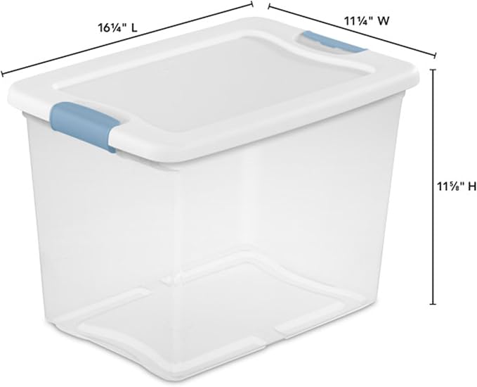 Sterilite Latching Box with Lids for Home and Office, 25 Quart, 24-Pack | Heavy-Duty and Stackable Plastic Containers with Latches for Closet, Cabinet, Bedroom, Bathroom and Dorm Room Organization - Image 2