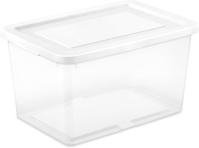 Sterilite Storage Box, Stackable Clear Plastic Bins, 20 Quart, 12-Pack | Heavy-Duty Organizing Containers with Snap-On Lids for Closet, Bathroom, and Office - Image 2