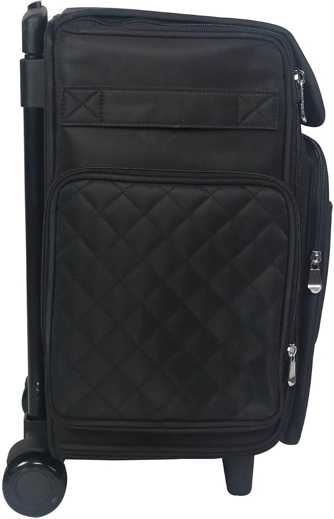 Everything Mary Rolling Scrapbook Tote – Black Quilted Craft Bag with Wheels – Storage Organizer for Scrapbooking, Papercraft, Art Supplies & Portable Craft Tools - Image 3