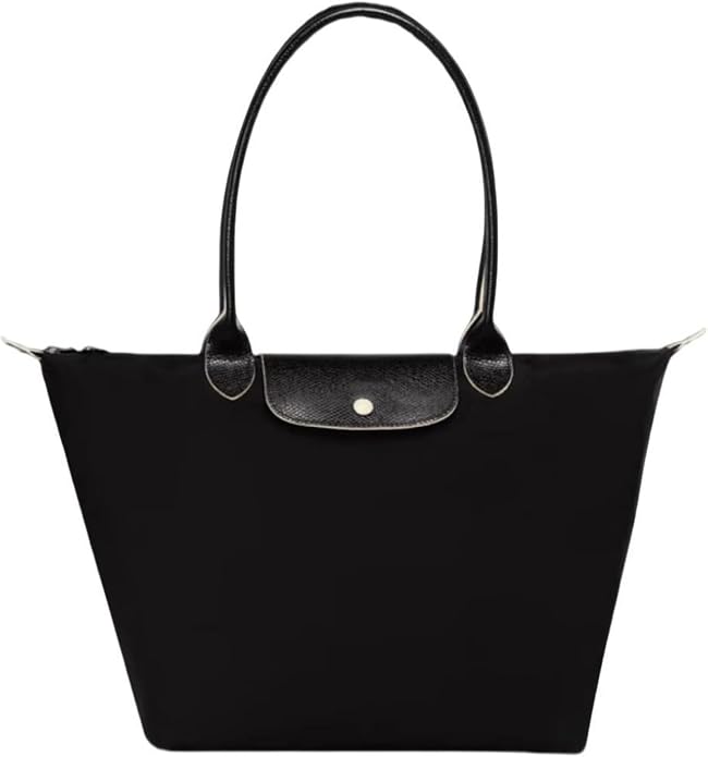Women's Nylon Tote Bag, Large Capacity Waterproof Shoulder Bags, Spacious Handbag with Metal Zipper & Compartments by Unknown