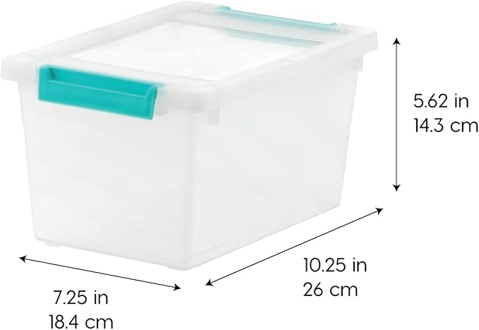 IRIS USA Storage Bins with Lids |Made in USA| 4 Qt - (6-Pack) - Clear | Sensory Craft Organizers, Plastic Clip Box Totes, Flat Containers for Organizing Paper, Office, Art & Study Supplies - Image 2