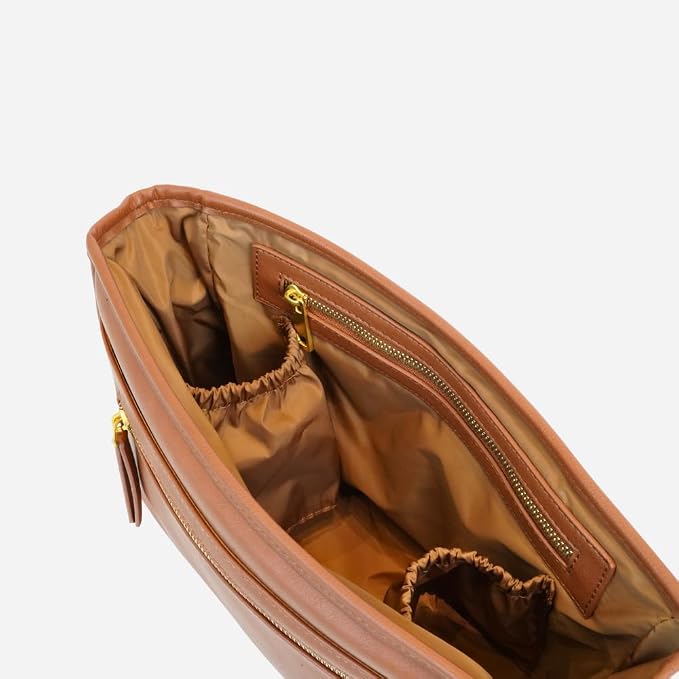 The Stroller Caddy, Premium Matte Faux Leather Stroller Organizer with Cup Holder, Brown Diaper Bag with Adjustable Stroller Straps, 2 Exterior Pockets 1 Zipper Pocket, 14x 5x 7 inches - Image 6
