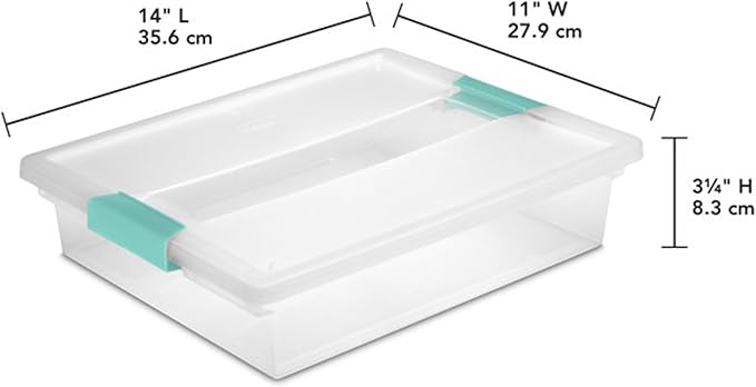Sterilite Clip Box, Stackable Clear Plastic Bins- Large, 24-Pack | Storage Containers with Latching Lids for Writing, Arts or Crafts Supplies - Home, Office, Classroom & Workshop Organization - Image 3