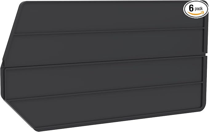 Akro-Mils 40265 Plastic Length Dividers for AkroBins Stackable Storage Bins Model 30265, Custom Storage Inserts for Tools, Crafts & Supplies, 6-Pack, Black by Akro-Mils