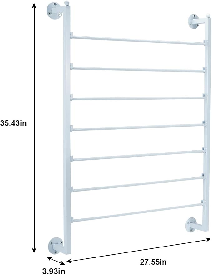 ikare Ribbon Storage Organizer,Wall Mounted Ribbon Organizer,Wrapping Paper Rack,7-Tier Metal Ribbon Storage for Craft Room,Flower Shop,Gift Wrapping Paper,White - Image 3