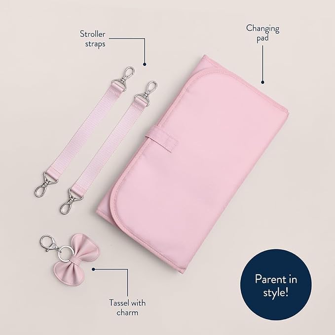Itzy Ritzy Boss Plus Diaper Bag Backpack with 19 Pockets (Ribbons & Bows) | Large Diaper Bag Backpack Includes 2 Insulated Bottle Pockets, Changing Pad, Stroller Clips, Padded Straps, Travel-Ready - Image 9