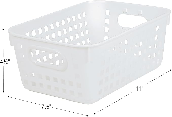 Really Good Stuff Medium Plastic Book Baskets, 11" by 7.5" by 4.5", 6-Pack | Neon Group Colors, Versatile Storage Solution for Classroom, Home, & Office - Image 2
