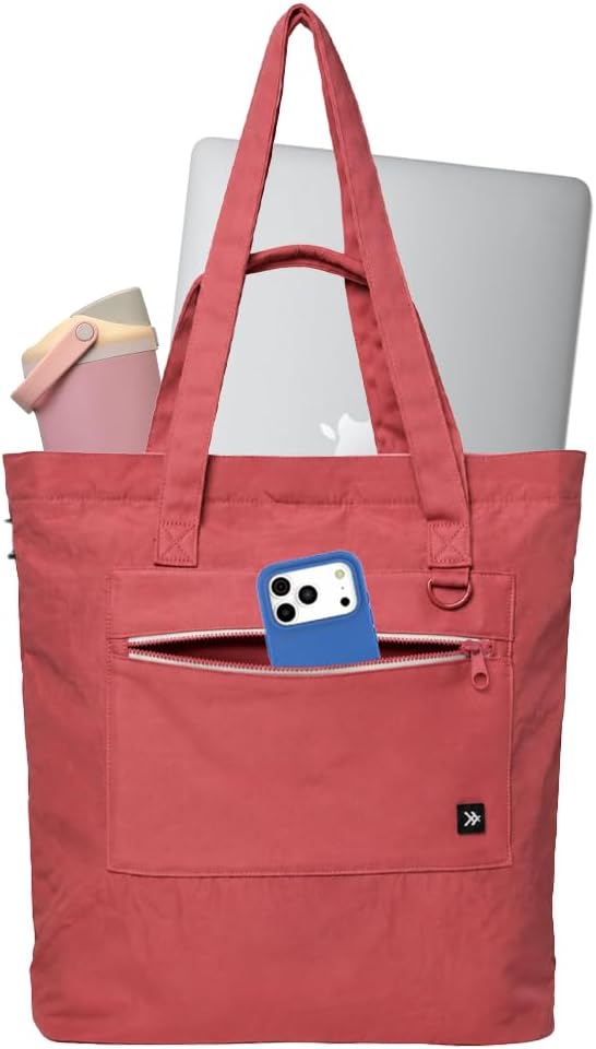 Thread Wallets Utility Tote – Large Travel Tote with Multi-Pocket Design, Laptop Compartment & Work Bag for Women (Rose Water) by ThreadWallets