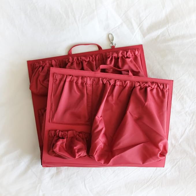 Original Bag Organizer (14" L x 10" H) - 11 Pocket Tote Insert - For Travel, Work, Baby and More (Original Red) - Image 2