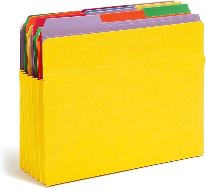 Smead File Pocket, Straight-Cut Tab, 5-1/4" Expansion, Letter Size, Assorted Colors, 5 per Pack (73836) - Image 4