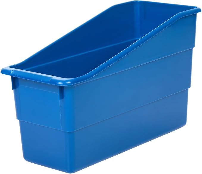 Really Good Stuff Durable Book & Binder Holders 12-Pack, Blue | Ideal for Narrow or Vertical Storage Needs, Book, Magazine, File Folder, & Binder Holders, Classroom Organization Made Easy - Image 6