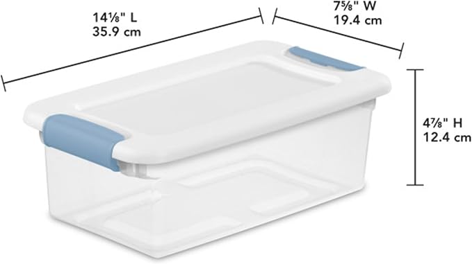 Sterilite 48-Pack Latching Box, Under Bed Storage Bins with Lids, Clear Plastic, 6 Quart - Heavy-Duty Organizing Containers for Closet, Bathroom, and Office - Image 2