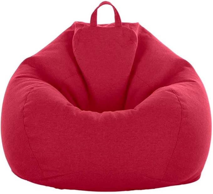 Stuffed Animal Storage Bean Bag Cover (No Filler) Extra Soft Beanbag Seat Chair Covers-Cotton Linen Memory Foam Beanbag Replacement Cover for Adults Children without Filling by ChenLee