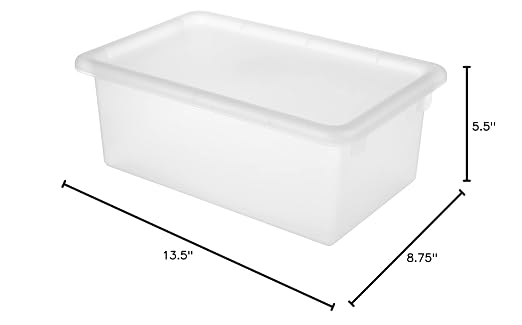 ECR4Kids Cubby Storage Plastic Bin with Lids, Multipurpose Organization, Clear, 10-Piece | Durable plastic, GREENGUARD Gold Certified, 7 quart capacity, lightweight & nestable, easy-lift lids, classroom/home use - Image 5