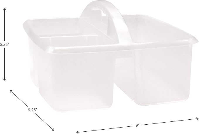 Teacher Created Resources Clear Portable Plastic Storage Caddy 6-Pack for Classrooms, Kids Room, and Office Organization, 3 Compartments - Image 3