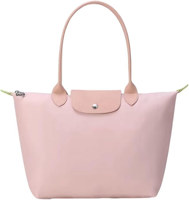 Women's Nylon Tote Bag, Large Capacity Waterproof Shoulder Bags, Spacious Handbag with Metal Zipper & Compartments by Unknown