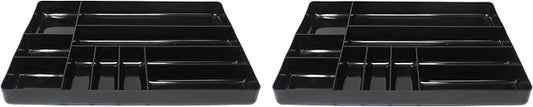 JSP Manufacturing Black Stackable Lightweight 10 Compartment Organizer Tray (2) by JSP+Manufacturing