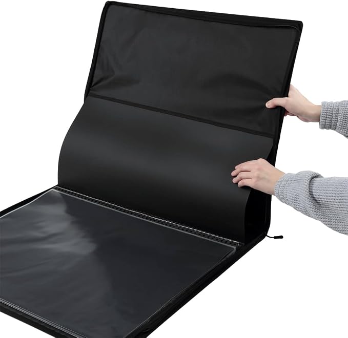 Picturesque Pro Presentation Case- Professional Art Portfolio Folder for Artwork up to 18x24- Zippered Case - Archival Storage Solution w/One Removable Spiral-Bound Refill Book of 20 Clear Sleeves - Image 6