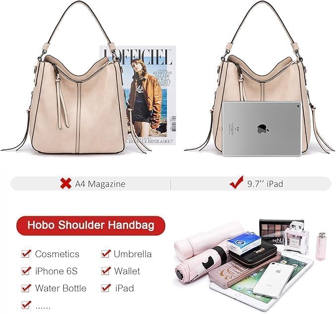 Hobo Crossbody Bag for Women, Designer Shoulder Purse Handbags - Image 3