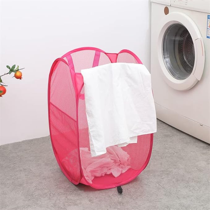 4Pcs Pop Up Laundry Hamper, 3 Black + 1 Pink | Large 70L, Collapsible Mesh Basket, For Home, College Dorm & Apartment, Foldable Lightweight, With Handles & Side Pocket - Image 3