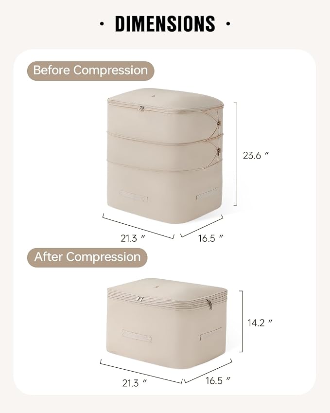 Eachy 2-Pack Comforter Storage Bag Blanket Storage Bags, Compression Storage Bags for Blanket Comforter, Ultra Space Saving Self Compression Organizer - Image 2