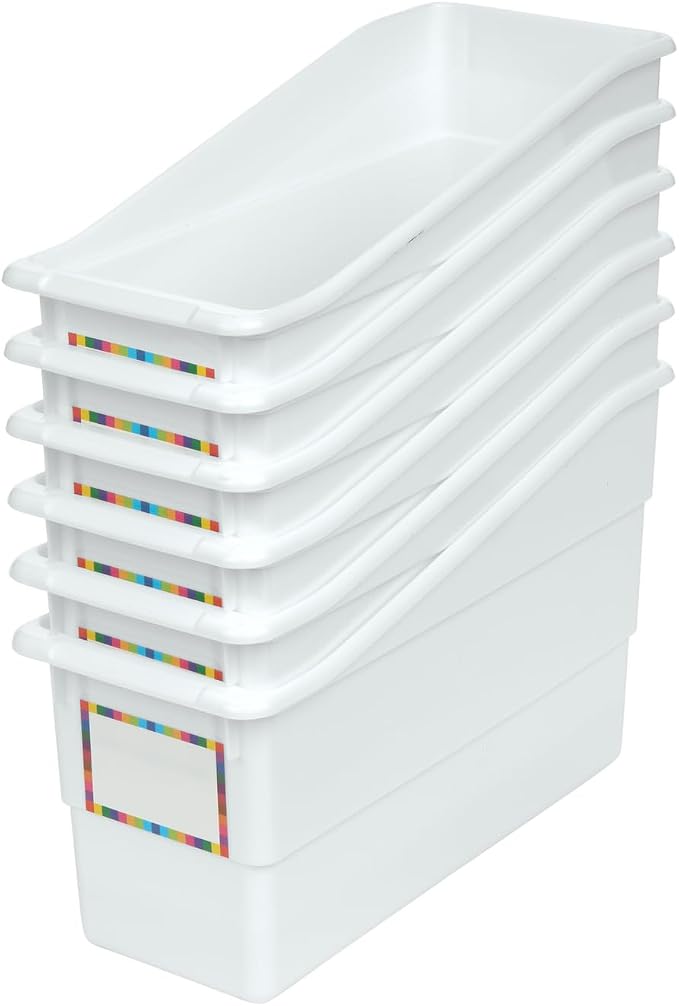 Really Good Stuff Durable Book & Binder Holders - 6 Pack - White by ReallyGoodStuff