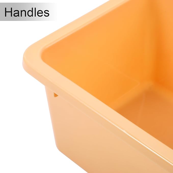 Outus 24 Pack Book Bins for Classroom Plastic Cubby Storage Bins Colored Kids Toy Organizer Container with 120 Pcs Self Adhesive Label for Student Teacher Library School Office Home(Macaron Color) - Image 5