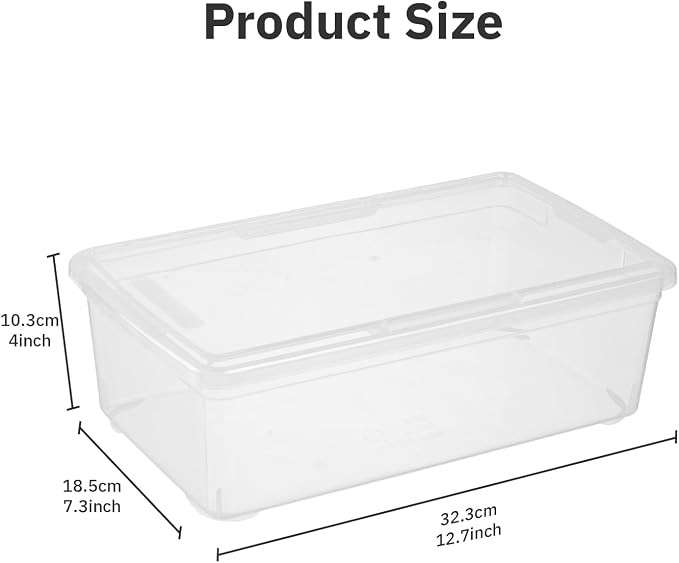 novelinks 12 Pack 6 Quart Clear Plastic Storage Bins with Lids, Shoe Boxes | Shoe Bins, Shoe Containers, Clear Shoe Storage Boxes, Shoe Boxes Clear Plastic Stackable, Craft Organizers and Storage - Image 2