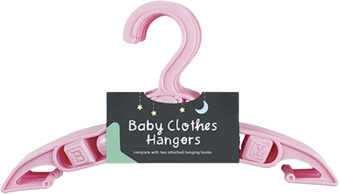 40 Pack Plastic BABY Nursery Hangers, Trouser Hanger Coat Hangers Trouser Hangers Baby Hangers for Clothes, Coat Hanger Baby Stuff Kids Hangers (Pink) by Zybux