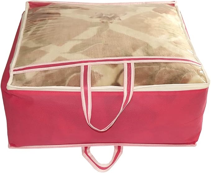 ANKIT INTERNATIONAL Garments Protect Clothes Organizer/Storage Bags for Blanket, Quilts & Rajai Storage Combo Pack of 02 with Dust Protection Front Clear window & Zip Closure for Multi-Purpose - Image 4