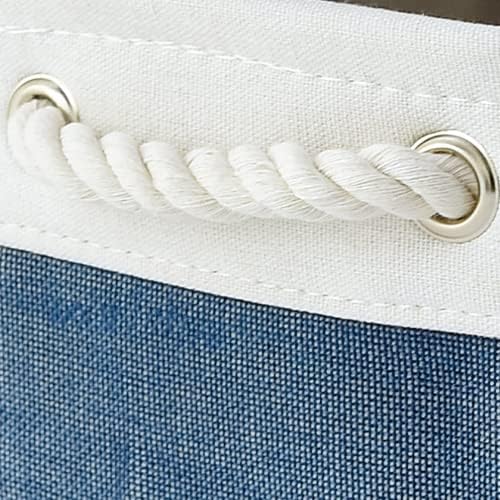 TcaFmac Organization and Storage Basket for Gifts Empty - 16x12x12 inch Large 2 Pack Collapsible Storage Bins for Shelves, Fabric Storage Cubes for Organizing Cloth Toy Kids (White & Jean Blue) - Image 8