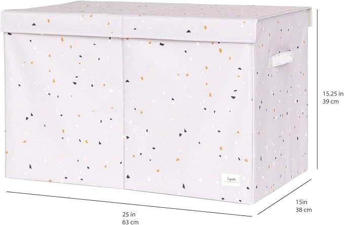 3 Sprouts Recycled Fabric Toy Chest, Extra Large, With Lid, Terrazzo Gray | Recycled fabric, Extra large storage box, Lid included, Collapsible, Sturdy toy bins, Kids bedroom or playroom, Lightweight - Image 4