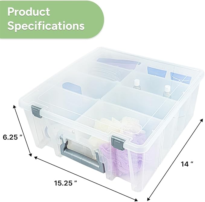 Best Kept Super Satchel Double Deep, 8-Compartment Storage Box - Image 4