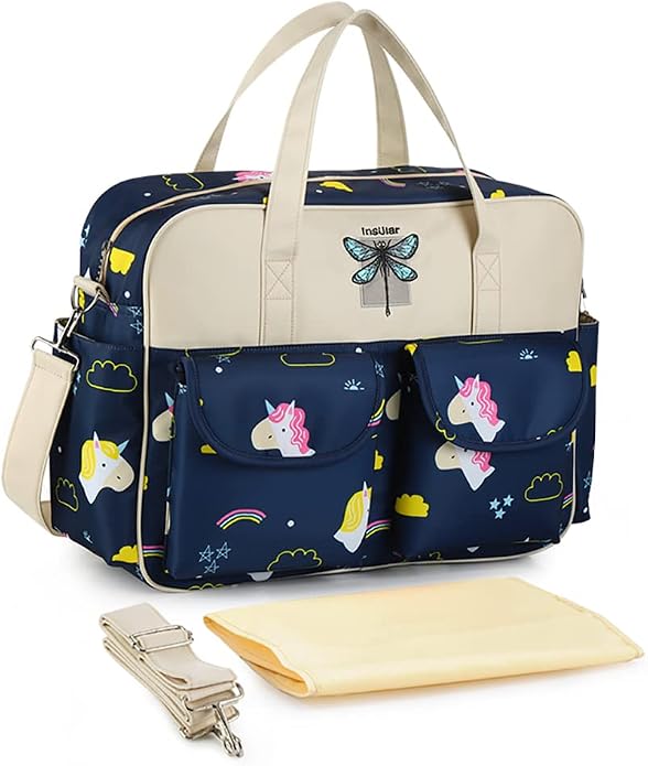 Kamay's Mummy Shoulder Bag Diaper Bag Chic Nappy Changing Bag Tote/Messenger Style Large with Changing Mat, Adjustable Straps by Kamay%27s