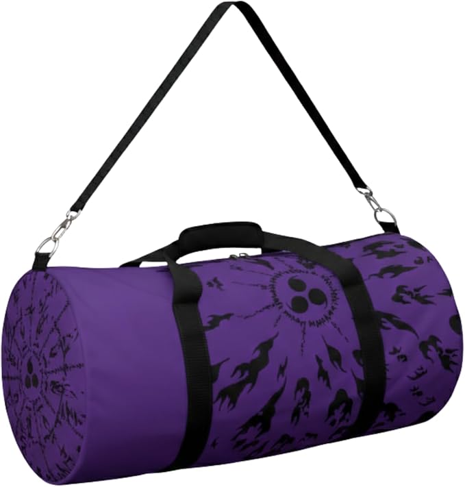 Anime Gym Bag for Women Men - Large Capacity Waterproof Workout Fitness Travel Sports Bags Fashion Street Camping Expandable Carry On Duffle Bag For Couple (Purple Cursed Mark) PTY by CrownLimitedSupply
