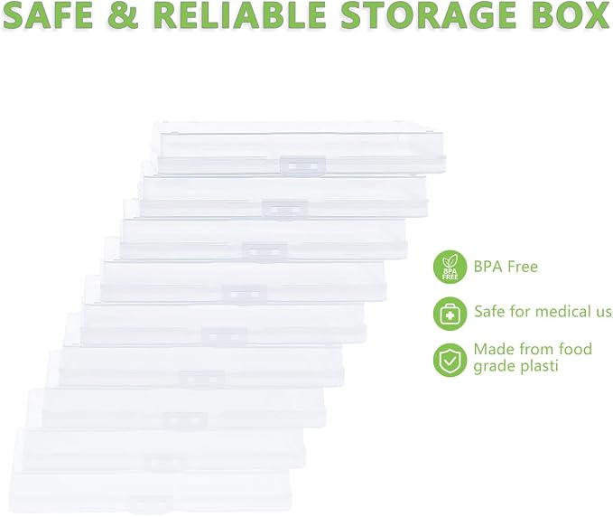 Photo Storage Box 5" x 7", 18 Inner Extra Large Photo Organizer Container, Plastic Craft Storage Box with Handle for Cards, Sticker, Seed, Scrapbooking, Craft, Classroom Supplies - Image 4