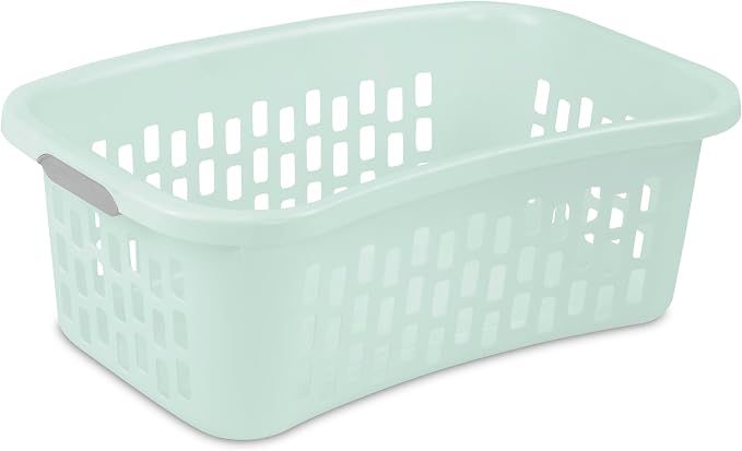 Sterilite HipHold Laundry Basket, Plastic Rectangle Clothes Hamper, 6 Pack | 1.5 Bushel Capacity, Mint, Bin with Comfort Grip Handles & Reinforced Rim - Image 8