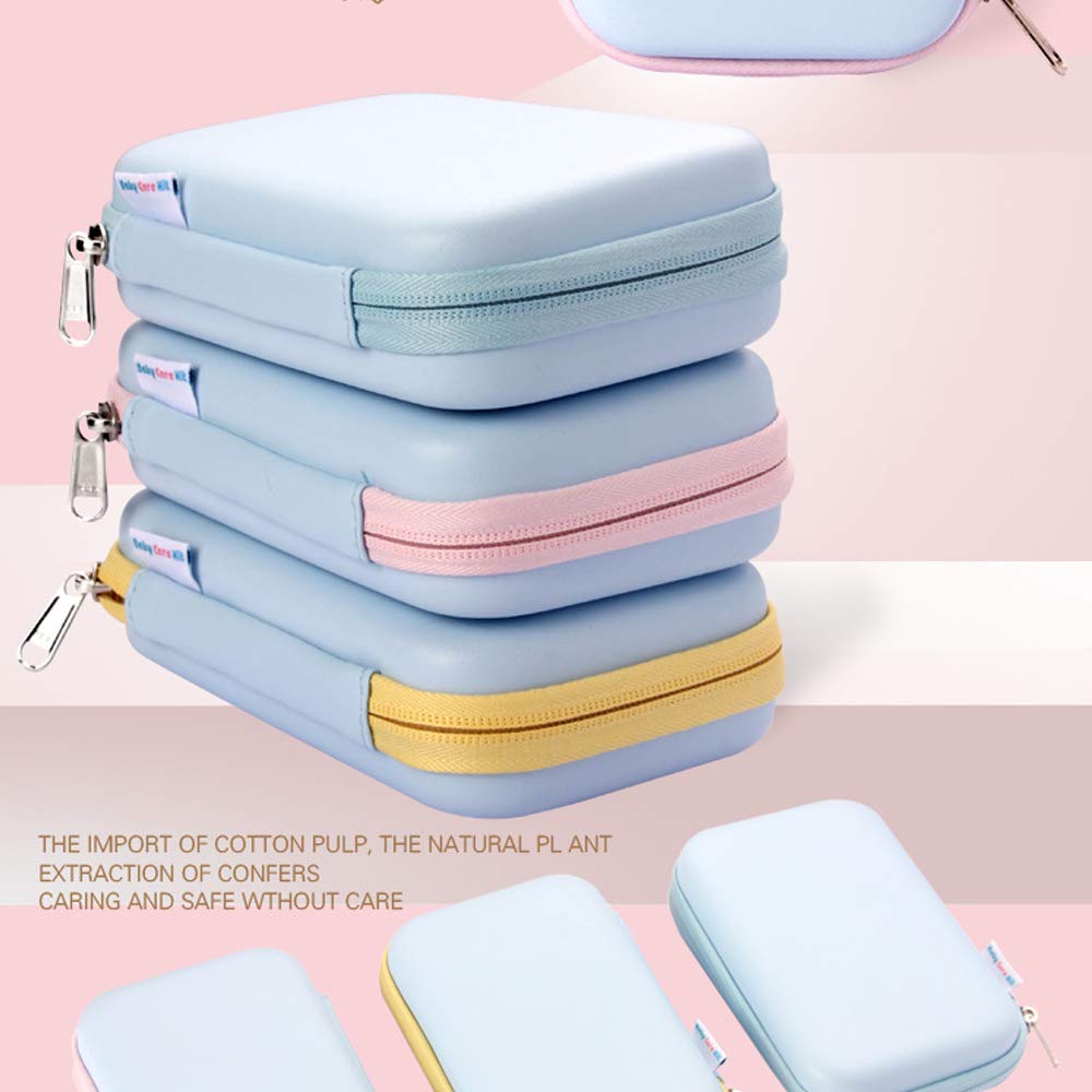 ZELINYE Baby Grooming Kit, 8 in 1 with Brush, Comb, Nail Clipper and File, Nasal Cleaner, Finger Toothbrush, Scissors, Portable Newborn Essentials Set Pink