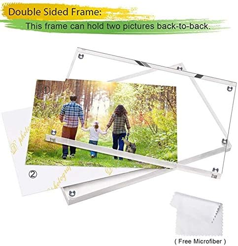 Boxalls 6x8 Inches Acrylic Picture Frames- 3 Pack, Desktop Frameless Photo Frames with Magnetic, Double Sided Transparent (3 Pack) - Image 5