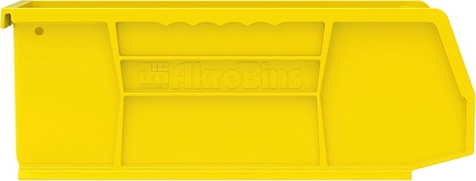 Akro-Mils 30224 AkroBins Plastic Storage Bins, 11"x 4"x 4", Yellow, 12-Pack | Space-Saving Stackable Bins for Garage, Pantry, Craft Organization - Image 8