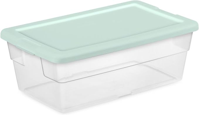 Sterilite 5-Pack Stackable Storage Bin with Lid, Clear Plastic Design, 6 Quart - Image 8