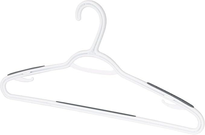 Neatfreak Slim Non Slip Hangers - Space Saving Set of 10 With Lingerie Hooks and Pants/Accessories Bar - Patented W Frame White Plastic Hangers - Image 3