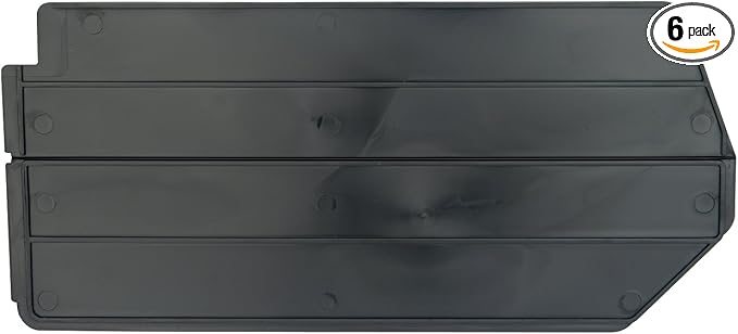 Akro-Mils 40230 Plastic Length Dividers for AkroBins Stackable Storage Bins Models 30230, 30235, 30255, Custom Storage Inserts for Tools, Crafts & Supplies, 6-Pack, Black by Akro-Mils