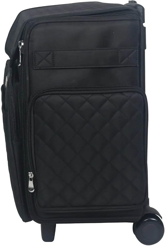 Everything Mary Rolling Scrapbook Tote – Black Quilted Craft Bag with Wheels – Storage Organizer for Scrapbooking, Papercraft, Art Supplies & Portable Craft Tools - Image 5