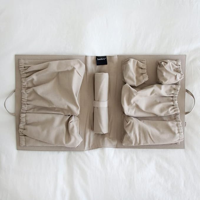 Diaper Bag & Purse Organizer Insert – 11 Pockets, Fits Handbag, Backpack, Tote – Stylish Removable Divider Caddy – Insulated Pocket & Mat – Nylon, 14x10x4 (Canvas, Original) - Image 7