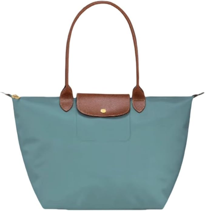 Women's Nylon Tote Bag, Large Capacity Waterproof Shoulder Bags, Spacious Handbag with Metal Zipper & Compartments by Unknown