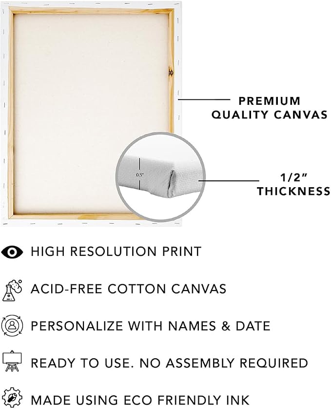 Andaz Press Custom Large Canvas Wedding Guest Book Alternative, 16 x 20 Inches, Rustic Wood White Forest Vertical Personalized Sign Our Canvas Guest Book Signs For Wedding Rustic Woodland Theme Events - Image 4