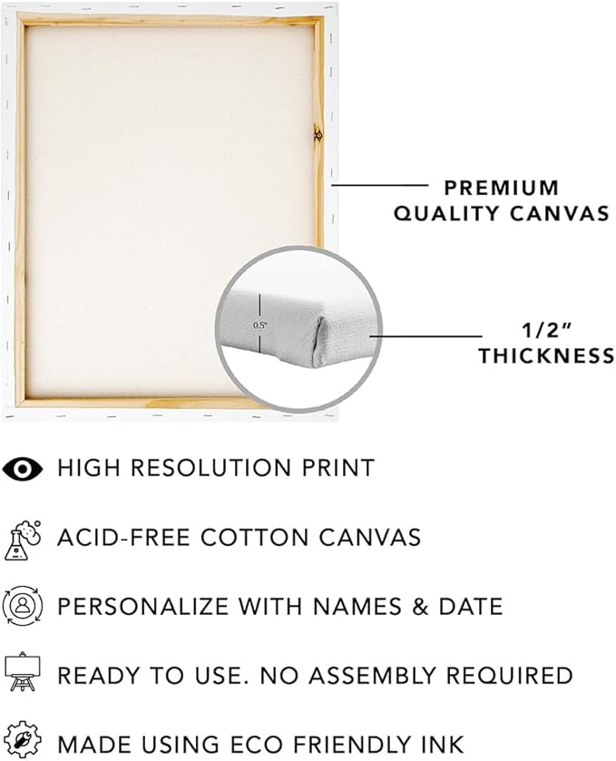 Andaz Press Custom Large Canvas Wedding Guest Book Alternative, 16 x 20 Inches, Rustic Wood Tree Signature Horizontal Personalized Sign Our Canvas Guest Book Signs For Wedding Rustic Woodland Theme - Image 4