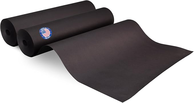 USA-Made Black Kraft Paper Roll 18" x 3000" (250 feet), 30 lb Thickness, Pack of 2 - for Art, DIY, Packing, Wrapping, Crafts, Moving, Shipping - 100% Recyclable Natural Kraft Paper by IDL Packaging by IDLPackaging